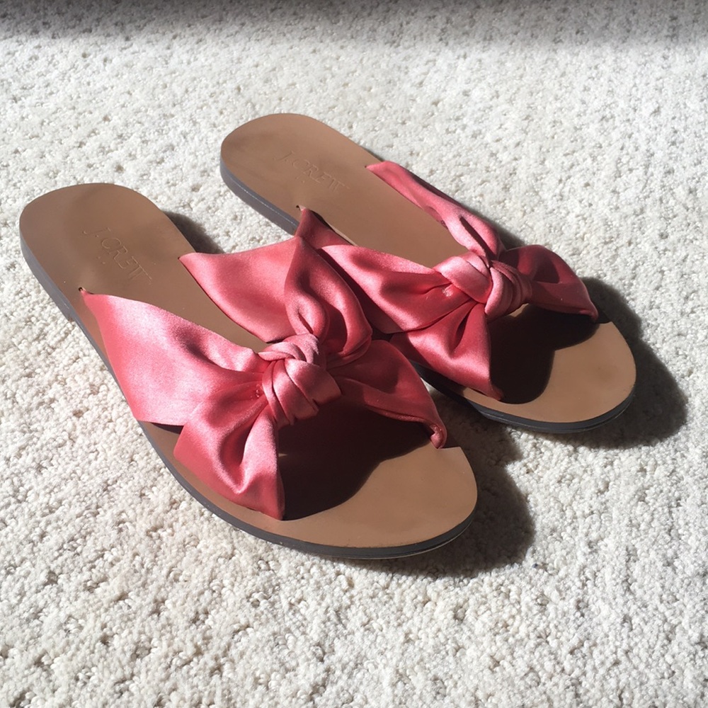 Pink J-Crew Ribbon Sandal